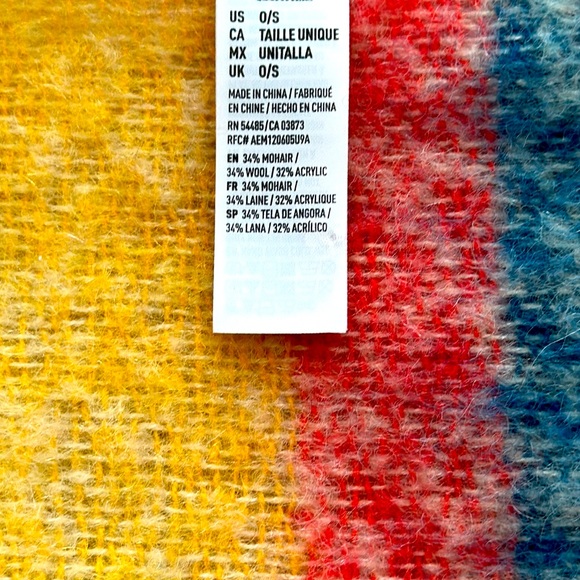 American Eagle Outfitters Multi Colored Oversized Mohair Wrap Scarf - Picture 6 of 6